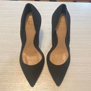 Vince Camuto black snake skin heels - 7.5